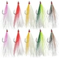 Fishing Bucktail Teaser Hooks, 10pcs Saltwater Fishing Jigs Teaser