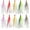 Mix Colors-10pcs, variant on Fishing Bucktail Teaser Hooks, 10pcs Saltwater Fishing Jigs Teaser Hooks High Carbon Steel Hooks with Crystal Flash Feather Skirt for Fluke Flounder Salmon Trout Sea Bass Steelhead