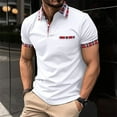 thumbnail image 2 of HCNTES Men's Casual Polo Shirts Classic Basic Short Sleeve Shirt Solid Color Tees Stylish Tops(White,M), 2 of 5