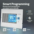 thumbnail image 4 of SPECSTAR Quiet Register Booster Fan 6'' x 10'' with Intelligent Thermostat 10-Speed Remote Control, Heating Cooling AC Vent Booster Fan, Smart Register Vent for Room Floor Wall, White, 4 of 7
