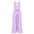thumbnail image 4 of TiaoBug Combinaison à Paillettes pour Filles Sans Manches, Barboteuses, Robe Maxi en Mousseline, Salopettes, Combinaisons pour 7-14 Ans, Violet 12, 4 of 6