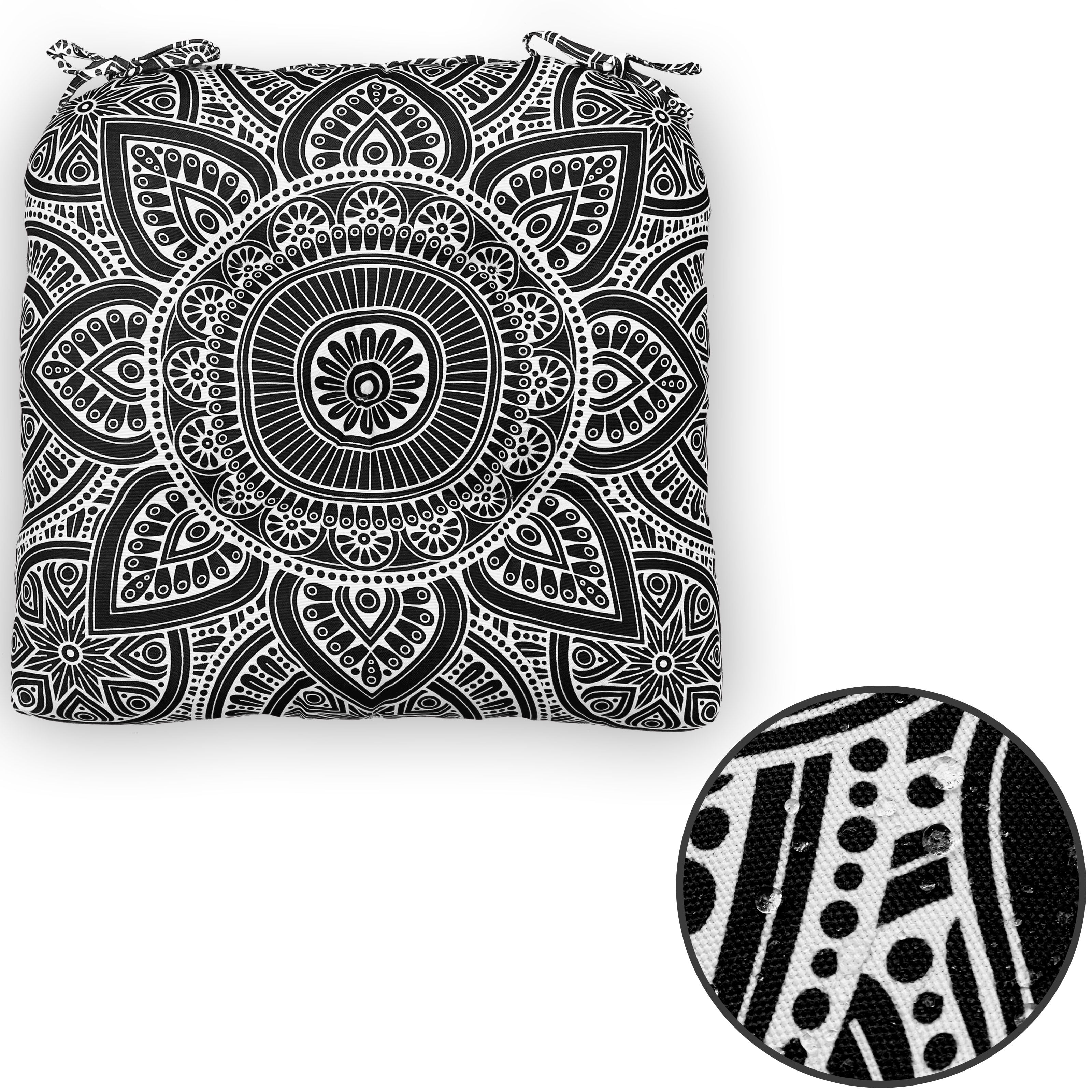 Indoor Outdoor Waterproof Chair Seat Pads Cushion |19x19 Inches – Thick Patio Garden Furniture Cushions with Ties
