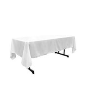 Rectangular Polyester Tablecloth 60x144 Inches By Runner Linens Factory (White)