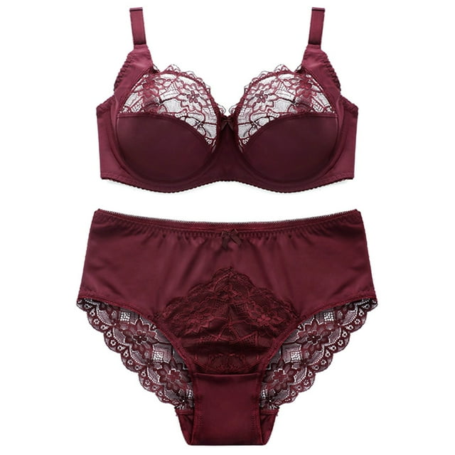 Conjuntos de bragas y sujetador para mujer, 2 uds., conjuntos de lencería de encaje, ropa interior acolchada cómoda para mujer