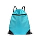 thumbnail image 2 of Mochila con Cordón Ajustable - Tejido Cuadriculado Repelente Al Agua, 42X49Cm, Bolsa Deportiva de Gran Capacidad, Bolsillo con Cremallera, Estilo Casual Unisex, Azul Celeste, 2 of 6