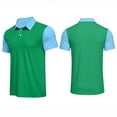 thumbnail image 2 of Men's Casual Quick Dry Golf Polo Shirt Two Tone Color Block Short Sleeve Breathable Moisture Wicking Performance Top Button Placket Sportswear, 2 of 4