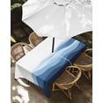 thumbnail image 3 of Outdoor Tablecloth with Umbrella Hole, Blue Ombre Spillproof Waterproof Outdoor Table Cover, Summer Minimalist Ocean Waves Patio Tablecloths for Party Picnic Camping, Rectangle 60"x84", 3 of 9