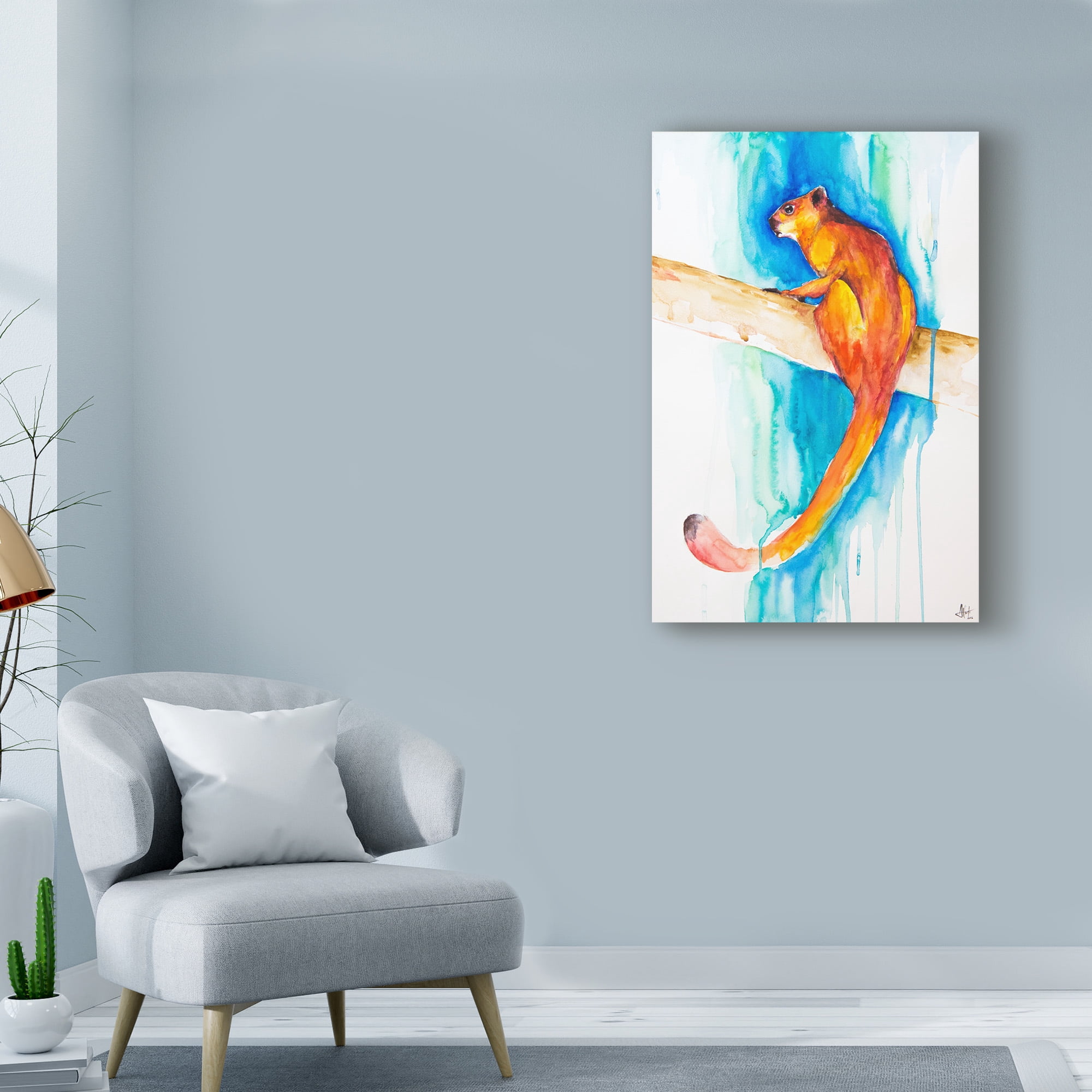 Trademark Fine Art 'Giant Red Flying Squirrel' Canvas Art by Marc Allante