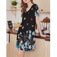 thumbnail image 3 of Ekouaer Nightgowns for Women Short Sleeve House Dress with Pockets Pleated Soft Moomoo V Neck Sleepwear, 3 of 6