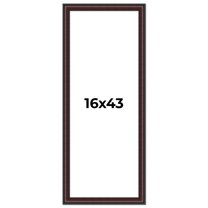 16x43 Frame Brown Round Mahogany Solid Wood Picture Frame | 1.625 Inch Moulding Width | with UV
