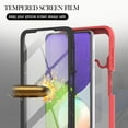 thumbnail image 4 of Case for Samsung Galaxy A22 with Built-in Screen Protector, Hybrid Rugged Full Body Drop Protection Shockproof Anti-Scratch Transparent Clear PC Back Phone Cover, Red, 4 of 6