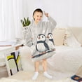 thumbnail image 6 of FORMRS Wearable Blanket Hoodie with Sleeves for Kids Cozy Flannel Sweatshirt, Cute Puffin, 6 of 7