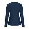 thumbnail image 7 of HAiming Ribbed Knit Wrap Tops for Women Slim Fitted Side Button Casual Blouse V Neck Long Sleeve T-Shirts, 7 of 7