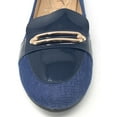 thumbnail image 3 of Victoria K Women's Denim Slip-on With Gold Buckle Ballerina Flats, 3 of 5