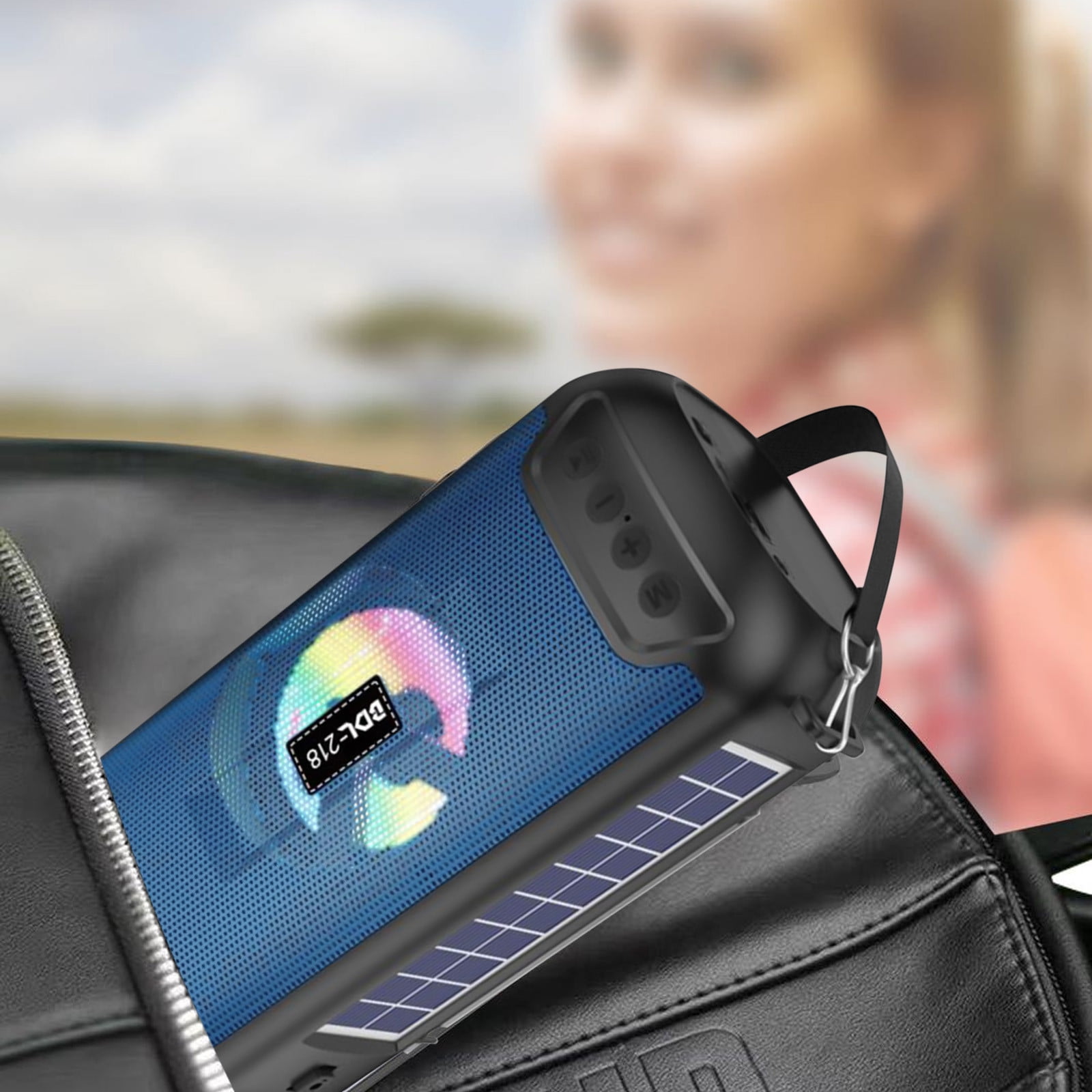 LACKUST Bluetooth Speaker, Mighty Sound, Bass, 1200mAh Power Bank, Portable Speaker With Built-in Handle For Outdoor,Blue