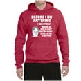 thumbnail image 2 of Wild Bobby, Office Dwight Quote Before I Do Anything, Pop Culture, Unisex Graphic Hoodie Sweatshirt, Vintage Heather Red, Large, 2 of 4