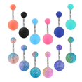 thumbnail image 4 of 12Pcs Belly Button Rings Matte Colorful Navel Barbell Body Piercing Jewelry, 4 of 8