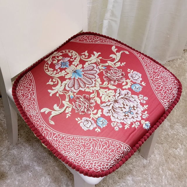 Nvzi Cojín para jardín, terraza, hogar, cocina, oficina, grueso y cómodo, 16,92 x 17,71 pulgadas (rojo C)