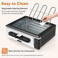 thumbnail image 5 of Gianna Electric Grill Indoor for Steak and Veggies, Smokeles Griddle with Lid for Kitchen Cooking, Countertop Oven Includes Temp Control/Grill Plate/Splash Guard/Crumb Tray, Silver, 5 of 6