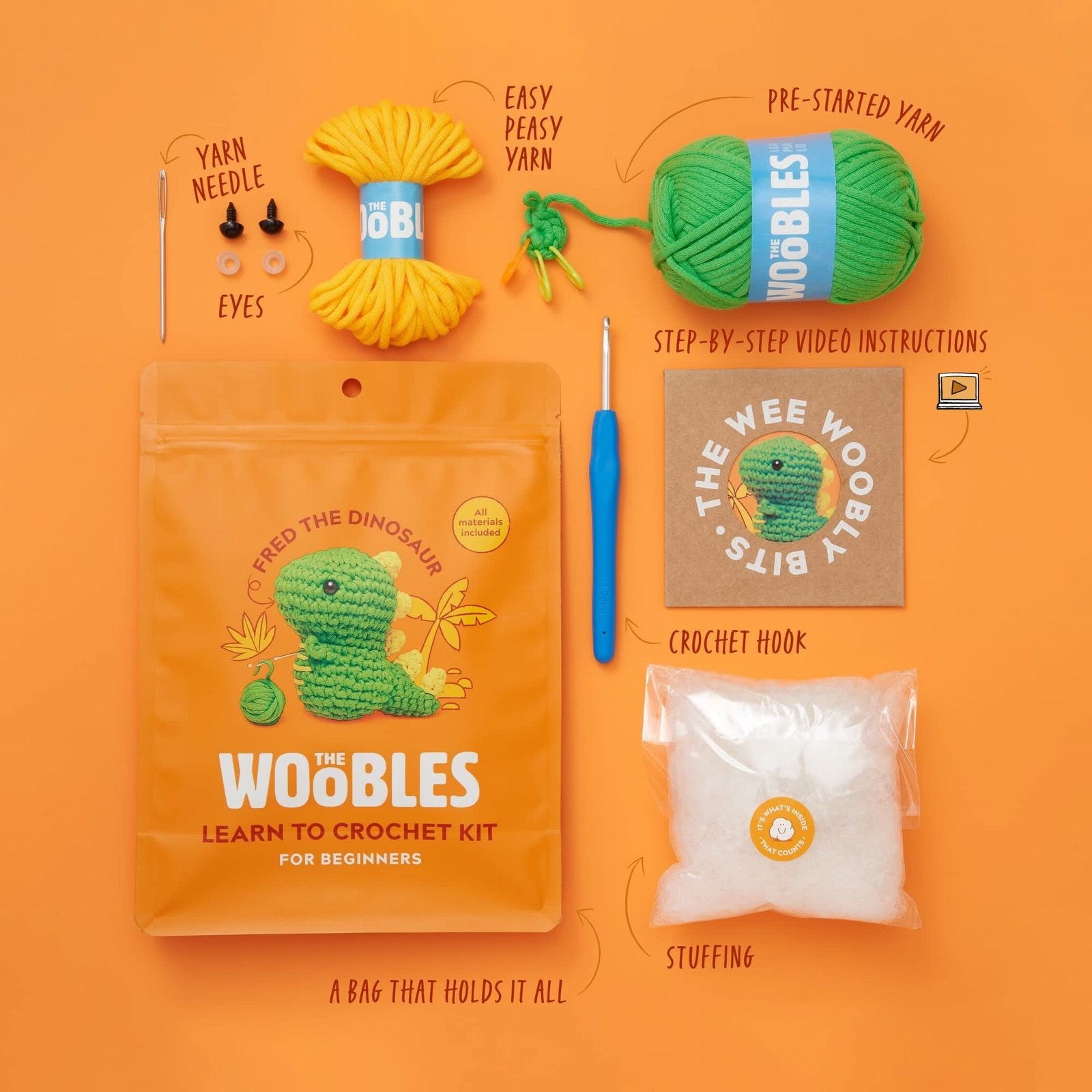 SHAOTELLME Crochet Kit, The Woobles Crochet Kit, Easy Peasy Yarn, For ...