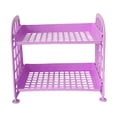 thumbnail image 2 of Estante de mesa para baño shamjiam organizador de maquillaje doble capa Violeta 21 cm x 13,7 cm x 19,8 cm, 2 of 9
