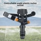 thumbnail image 5 of Aspersor de brazo basculante giratorio de 360 grados con rosca externa de plástico, ideal para riego de jardines agrícolas., 5 of 6