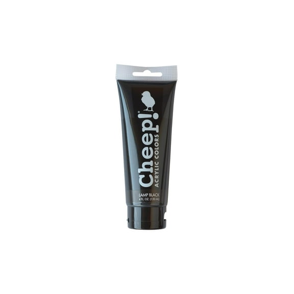 Cheep! Acrylic Paints, 4 oz. Tube - Lamp Black, Perfect for Artists - Quality Acrylic Paint Heavy Body Paint Artist and Student