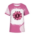 thumbnail image 5 of Lolmot Plus Size Tops for Women Sunflower Graphic Tees Breast Cancer Awareness Tshirt Cancer Warrior Gift October Pink Short Sleeve T Shirt on Clearance, 5 of 5
