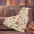 thumbnail image 6 of Whimsical Gingerbread House Candy Pattern Christmas, Festive Holiday Scene, Warm Flannel Blanket for Living Room and Reading Nook, Art Lovers Christmas Gift, Festive Home Decor, 6 of 9