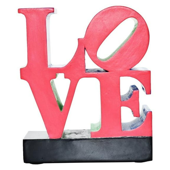 Adam & Friends Home Decor Love Sign Black Base Sculpture | 1-Piece | Red, Blue, Green