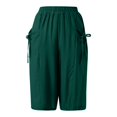 thumbnail image 5 of Glisme Casual Pants For Women Plus Size Knee Length Cotton Linen Shorts Summer Baggy Dressy Long Shorts With Pockets Green Trousers Regular Fit, 5 of 7