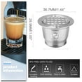 thumbnail image 3 of Reusable Coffee Capsule for Nespresso OriginalLine, Robust Stainless Steel Refillable Espresso Pod, Resilient Metal Filter Cup with Spoon & Brush, 3 of 6
