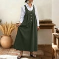 thumbnail image 4 of Overalls Dress for Women Summer Oversized Sleeveless Button Maxi Sundress Womens Casual Solid Loose Lightweight Comfy Lounge Tank Dresses, 4 of 7