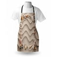 thumbnail image 4 of Natural Color Apron, Square Frame of Seashells in Various Shapes on Wavy Lines Sand, Unisex Kitchen Bib with Adjustable Neck for Cooking Gardening, Adult Size, Pale Tan and Multicolor, by Ambesonne, 4 of 4