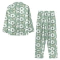 thumbnail image 4 of Renewold Cute Flowers Graphic Nightwear for Women 2PCS Snug-Fit Long Pajamas Top and Pants Set Casual Beach Wear Fall Winter Button Down Athletic Clothing Size 2XL, 4 of 6