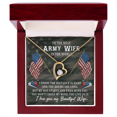 thumbnail image 1 of To My Wife Distance is Hard Army Wife Forever Necklace w Message Card, 1 of 8