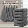 thumbnail image 3 of Jessy Home 12 Pack Dark Gray W Stripe Washcloths for Bathroom 13x13 Inch Ultra Soft Hand Face Towels, 3 of 7