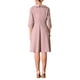thumbnail image 3 of Vestido de mujer Hobemty con cuello Peter Pan, manga 3/4, corte A, elegante, para trabajar, talla 2XL, gris y rosa, 3 of 5