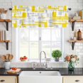 thumbnail image 2 of Curtain Valance for Windows Yellow Geometric Stripes Kitchen Curtain Valances Modern Abstract Lines Valances Window Treatments Short Curtains for Kitchen Living Room Bedroom Home Decor 54x18 Inch, 2 of 9