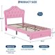 thumbnail image 3 of Qinaqin Twin Rosa Velvet Upholstered Platform Cama con LE cm de Profundidad Lights Crystal Button Alturaeadboard Almacenamiento Cajón Noise-Free & No Caja Spring Needed Stylish Princess para Girls, 3 of 7