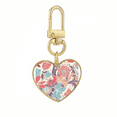 thumbnail image 1 of Bud Flower Paint Gold Heart Keychain Metal Keyring Holder, 1 of 3