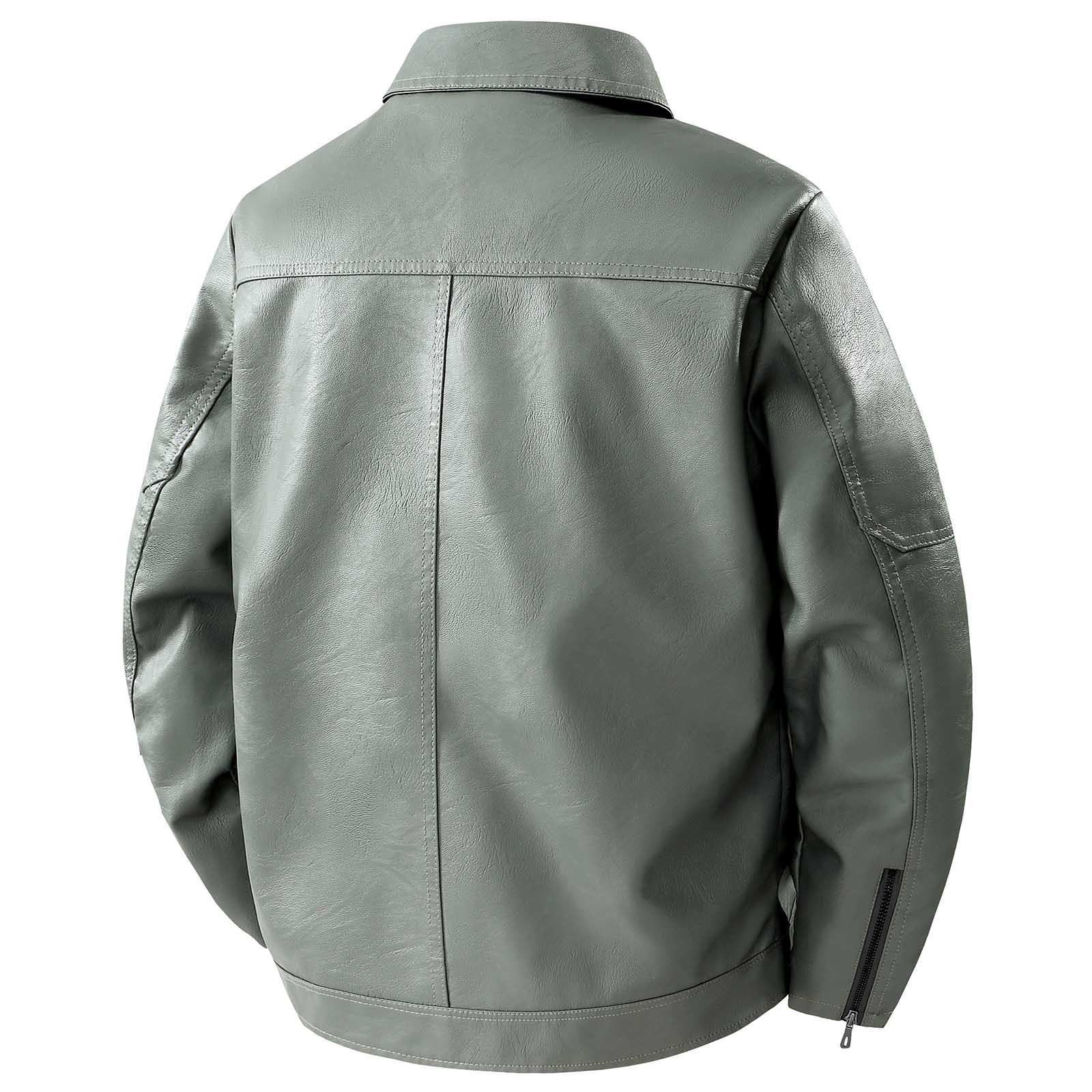 Uootdi Cropped Leather Jacket for Women Vintage Style Motorcycle Bomber Jacket Faux Leather Lapel Neck Zip Up Long Sleeve Coats Fall Going Out Jackets