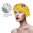 thumbnail image 4 of Kdxio Mardi Gras Crayfish and Fleur de lis Print Shower Cap for Women,Elastic and Reusable,Double Waterproof Layers Bathing Hat, 4 of 9