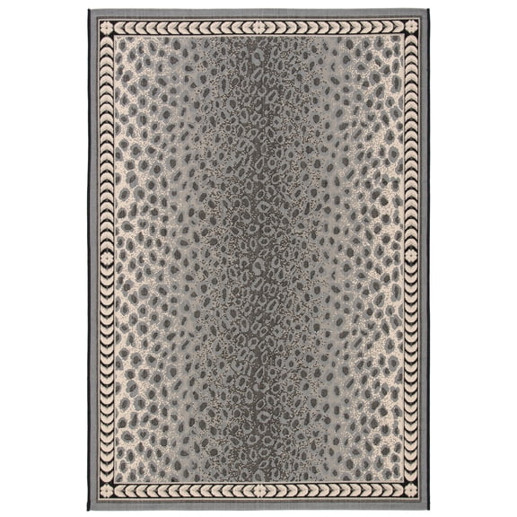 Safavieh Courtyard Candace Spotted Indoor/Outdoor Area Rug, Gray/Black, 6'7" x 9'6"