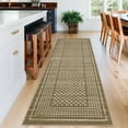 thumbnail image 2 of HOMERRY Geometric Plaid Runner 2' x 8' for Hallway Modern Washable Throw Rugs for Kitchen Indoor Carpet, Brown, 2 of 6