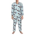 thumbnail image 3 of Lsque Dachshund Dog Puppy Pattern Long Sleeve Pajama Set for Men - Soft 2-Piece Sleepwear and Loungewear Set with Pockets, Comfy Nightwear-Small, 3 of 7