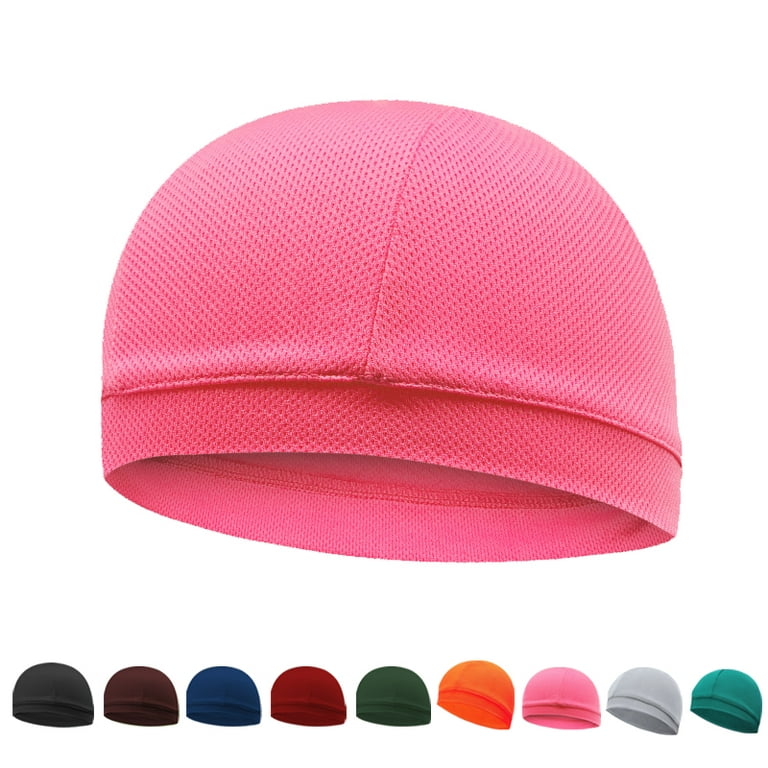 New Cooling Skull Caps Sweat-Wicking Head Caps Breathable Summer Cycling  Skull Caps for Men,Pink