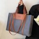 thumbnail image 1 of High Quality Canvas With Leather Women Bags Big Shoulder Bags For Women 2023 Large Capacity Ladies Handbags Purses Shopper Bag, 1 of 2