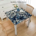 thumbnail image 2 of HAOXIT Square Table, Heat Proof Square Table for Holiday Parties, Table Cover Dresser Scarf Decorations for Kitchen Home, Blue Grey 48''x48'', 2 of 7