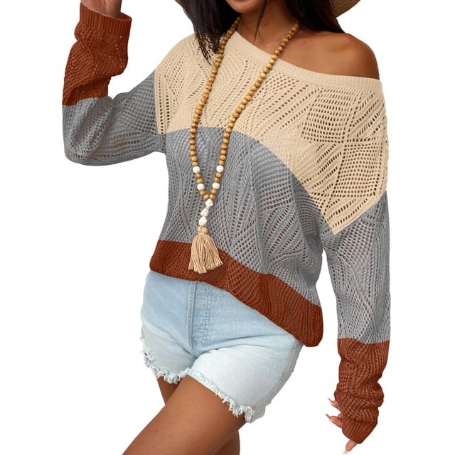 Jersey Zeagoo de verano con hombros descubiertos para mujer